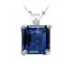 Diamond Princess CZ Sapphire Gemstone Pendant 14K Gold