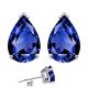 Pear CZ Sapphire Birthstone Gemstone Stud Earrings 14K Gold