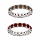 Red & Champagne Real Diamond Reversible Eternity Ring Band 14k Gold