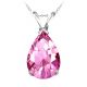 Pear CZ Pink Topaz Birthstone Gemstone Pendant 14K Gold