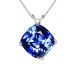 8mm Cushion CZ Sapphire Birthstone Gemstone Pendant Necklace 14K Gold