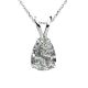 2.06 Carat G-H Real Pear Diamond Solitaire Pendant Necklace Chain 14K Gold