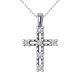 0.18 Carat Fancy Real Diamond Cross Pendant Necklace + Chain 14K Gold