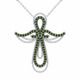 0.35 Carat Green Diamond Angel Cross Pendant Necklace Chain